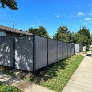 Horizontal Chai Grey Vinyl Fence