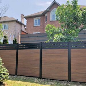 Horizontal Wood Grain Vinyl Fence Panels